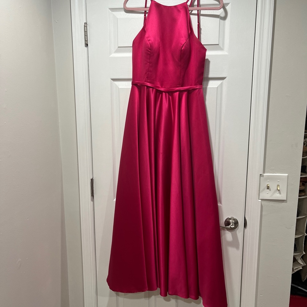 Duntery Kendall cut dress in Fuschia.